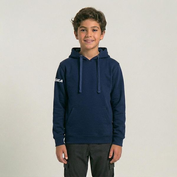 Junior Bluza Spalato z kapturem Niebieska. Niebieskie bluzy LEGEA, xs, bez wzorów, z bawełny, z kapturem, do biegania. Za 180.00 zł.