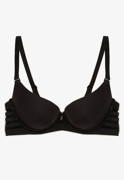 Czarny Biustonosz Ozdobiony Wycięciami z Efektem Push-Up Violetsun. Czarne biustonosze Renee, bez wzorów. Za 29.99 zł.