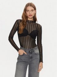 Vila Bluzka Mist 14102378 Czarny Slim Fit. Czarne bluzki Vila, s, bez wzorów, z syntetyku, bez kołnierzyka, bez ramiączek. Za 69.99 zł.