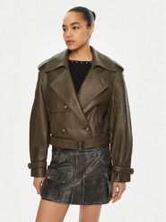 Miss Sixty Kurtka skórzana 6L4LJ1700000 Khaki Regular Fit. Brązowe kurtki Miss Sixty, l, bez wzorów, ze skóry, bez kaptura. Za 3,569.00 zł.