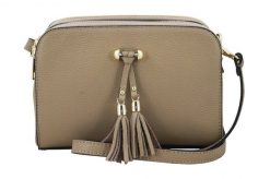 Listonoszka skórzana BARBERINI'S beżowa 961-2. Brązowe shopper bag Barberinis, bez wzorów, ze skóry, eleganckie, małe, bez dodatków. Za 279.99 zł.