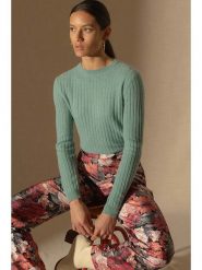 Perfect Cashmere Kaszmirowy sweter "Kylie" w kolorze turkusowym rozmiar: L. Niebieskie swetry Perfect Cashmere, l, bez wzorów, z kaszmiru, bez ramiączek. Za 397.95 zł.