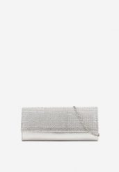 Srebrna Cyrkoniowa Torebka Kopertówka Vices Devrina. Szare torebki klasyczne Renee, bez wzorów, eleganckie, na ramię, bez dodatków. Za 49.99 zł.