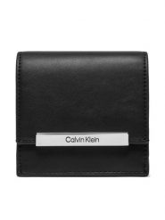 Calvin Klein Portfel K60K612206 Czarny. Czarne portfele Calvin Klein, bez wzorów, ze skóry. Za 139.99 zł.