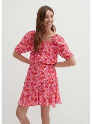 STEFANEL Sukienka ze wzorem rozmiar: 42. Sukienki Stefanel, bez wzorów, z wiskozy, bez kołnierzyka, bez ramiączek, mini, rozkloszowane. Za 180.49 zł.