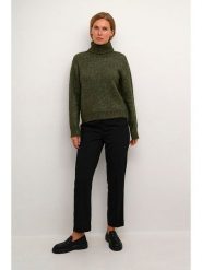 Kaffe Sweter "Alioma" w kolorze ciemnozielonym rozmiar: L. Zielone swetry Kaffe, l, bez wzorów, z wełny, bez ramiączek. Za 100.99 zł.