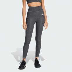 Legginsy Optime Essentials Workout Heather 7/8. Szare legginsy adidas, bez wzorów, z elastanu, sportowe. Za 219.00 zł.
