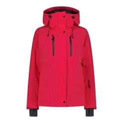 Kurtka narciarska damska CMP 34W3926. Czarne kurtki narciarskie CMP, na zimę, bez wzorów, z materiału, z kapturem, narciarskie. Za 589.99 zł.