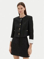 Motivi Marynarka Q607Q000741N Czarny Regular Fit. Czarne marynarki i żakiety Motivi, bez wzorów, z bawełny, bez ramiączek. Za 419.99 zł.