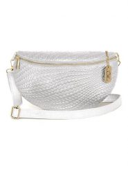 Anna Morellini Skórzana saszetka "Rufina" w kolorze srebrnym - 30 x 18 x 9 cm rozmiar: onesize. Szare nerki i saszetki Anna Morellini, bez wzorów, z materiału, sportowe, bez dodatków. Za 187.99 zł.