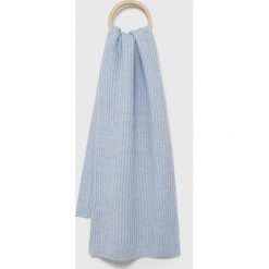 Pieces szalik z domieszką wełny gładki. Niebieskie szaliki i kominy Pieces, bez wzorów, z dzianiny. Za 129.99 zł.