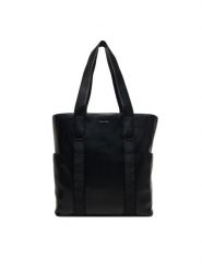 Calvin Klein Torebka Webbing Strap Tote LV04F3289G Czarny. Czarne shopper bag Calvin Klein, bez wzorów, ze skóry, bez dodatków. Za 569.99 zł.