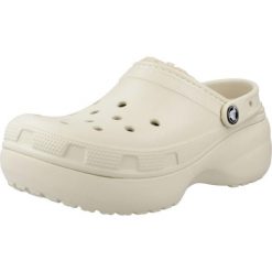 Klapki Crocs Model Lined Clog Kolor Beżowy. Białe klapki Crocs, bez wzorów, z gumy, bez obcasa, bez zapięcia. Za 304.80 zł.