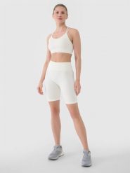 4F Legginsy kolarki bezszwowe treningowe damskie - białe M/L. Białe legginsy 4f, l, bez wzorów, z dzianiny, z podwyższonym stanem, na fitness i siłownię. W wyprzedaży za 69.99 zł.