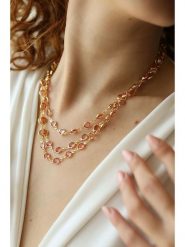 L'Atelier de Gaia Pozłacany naszyjnik z kryształami - dł. 45 cm rozmiar: onesize. Różowe naszyjniki L'Atelier de Gaia, z materiału, z kryształem, pozłacane. Za 87.40 zł.