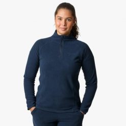 Bluza polarowa Turystyka Damska Swedemount Geilo Fleece Halfzip II. Niebieskie bluzy bez kaptura SWEDEMOUNT, na zimę, bez wzorów, z polaru, bez kaptura, narciarskie. Za 99.99 zł.
