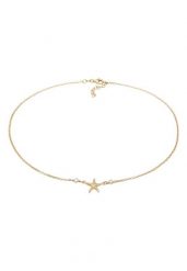 Elli Damski wisiorek choker rozgwiazda plażowa z perłą hodowlaną słodkowodną z pozłacanego srebra próby 925 Sterling Silver Naszyjniki 1 ct. Szare naszyjniki Elli, z materiału, z perłą, pozłacane. Za 293.99 zł.