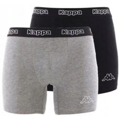 Bokserki Kappa 2-pak Czarno-szary Czarny/szary. Czarne bokserki damskie Kappa, bez wzorów, z bawełny. Za 32.99 zł.