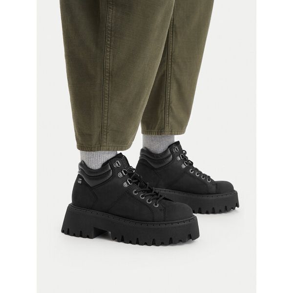 Trapery G-Star. Czarne traperki G-Star, bez wzorów, retro, bez obcasa, bez zapięcia. Za 399.99 zł.