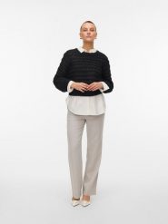 Vero Moda Sweter w kolorze czarnym rozmiar: L. Czarne swetry Vero Moda, l, bez wzorów, z materiału, bez ramiączek. Za 95.92 zł.