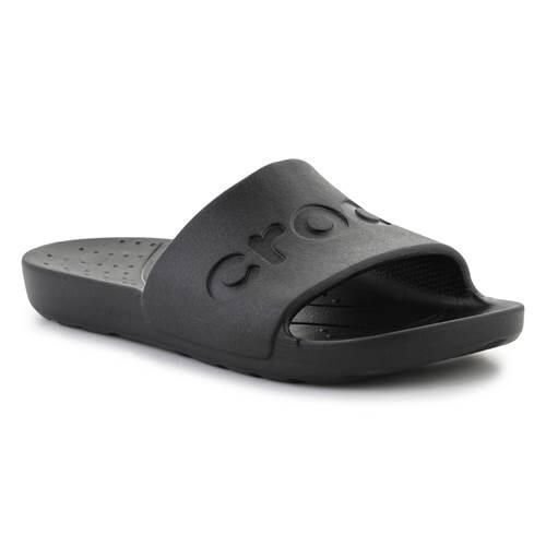 Klapki unisex Crocs Slide. Czarne klapki Crocs, bez wzorów, z materiału, bez obcasa, bez zapięcia. Za 242.00 zł.
