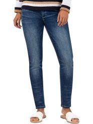 Timezone Dżinsy "Enya" - Slim fit - w kolorze granatowym rozmiar: W31. Niebieskie jeansy Timezone, z aplikacjami, ze skóry, klasyczne. Za 60.99 zł.