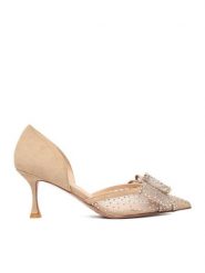 Eva Minge Szpilki EO-AVA-78096-202 Beżowy. Brązowe szpilki Eva Minge, bez wzorów, ze skóry, bez obcasa, na szpilce, bez zapięcia. Za 449.99 zł.