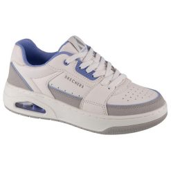 Buty sportowe Sneakersy damskie, Uno Court - Courted Style. Białe buty treningowe Skechers, bez wzorów, bez zapięcia, trekkingowe. Za 379.99 zł.