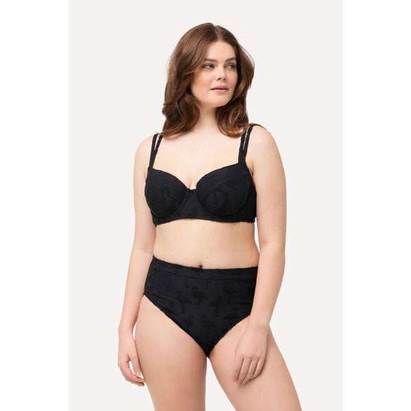 Damskie Bikini flamingi miękkie miseczki miseczka D fiszbiny. Czarne bikini Ulla Popken, bez wzorów, z elastanu. Za 244.99 zł.