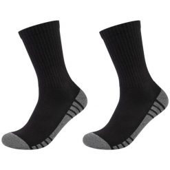 Skarpetki sportowe dla dorosłych 2PPK Cushioned Socks. Szare skarpetki Skechers, bez wzorów, z bawełny. Za 29.99 zł.
