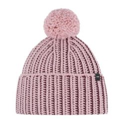 Czapka Ronda z pomponem, zimowa, polarowa, ciepła, z wełny merynosowej, unisex. Czerwone czapki zimowe Eisbär, bez wzorów, z polaru, sportowe. W wyprzedaży za 187.43 zł.