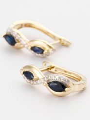 CARATELLI Złote kolczyki "Solstice" z diamentami rozmiar: onesize. Niebieskie kolczyki CARATELLI, z diamentem, złote. Za 1,735.13 zł.