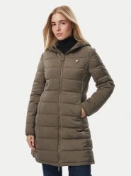 Guess Kurtka zimowa V4YL05 WF3X0 Khaki Regular Fit. Brązowe kurtki Guess, na zimę, s, z aplikacjami, z syntetyku, bez kaptura. Za 694.99 zł.