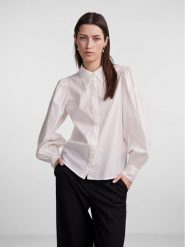 YAS Koszula 26030881 Biały Regular Fit. Białe koszule YAS, xs, bez wzorów, z bawełny, bez kołnierzyka, bez ramiączek. Za 129.99 zł.