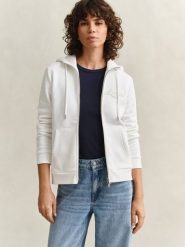 Gant kurtka dresowa Kobiety Materiał dresowy biały, XXL. Białe kurtki Gant, xxl, z aplikacjami, z dresówki, bez kaptura. Za 749.95 zł.