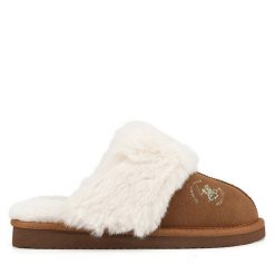 Kapcie Beverly Hills Polo Club. Brązowe kapcie Beverly Hills Polo Club, bez wzorów. Za 129.99 zł.