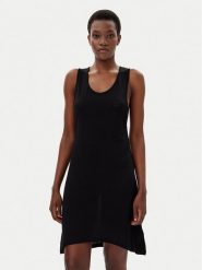 HUGO Sukienka letnia Beach 50540333 Czarny Relaxed Fit. Czarne sukienki Hugo, s, bez wzorów, z wiskozy, bez kołnierzyka, bez ramiączek. Za 229.99 zł.