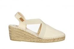 Sandały Toni Pons Ter Cru Ecru 204004, Beżowy, Materiał - 37. Brązowe sandały Toni Pons, bez wzorów, z bawełny, wakacyjne, z okrągłym noskiem, bez obcasa, bez zapięcia. W wyprzedaży za 202.49 zł.