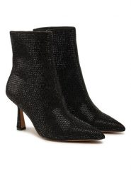 Pieces Botki 17151912 Czarny. Czarne botki Pieces, bez wzorów, z materiału, bez obcasa, na szpilce, bez zapięcia. Za 229.99 zł.