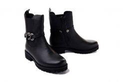 RIEKER REMONTE D8695-01 black, botki damskie. Czarne botki Rieker Remonte, bez wzorów, z polaru, bez obcasa, bez zapięcia. Za 377.91 zł.