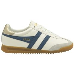 Sznurowane trampki damskie Gola Torpedo Leather. Białe trampki sportowe Gola, bez wzorów, z gumy, bez zapięcia. Za 441.50 zł.
