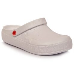 Klapki piankowe kroksy białe Big Star II275003. Białe klapki bez wzorów, casualowe, bez obcasa, bez zapięcia. Za 135.22 zł.