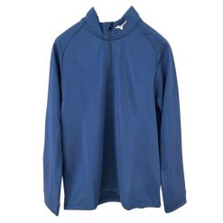 Bluza Mizuno Crested. Niebieskie bluzy bez kaptura Mizuno, m, bez wzorów, z materiału, bez kaptura, na golfa. Za 337.00 zł.