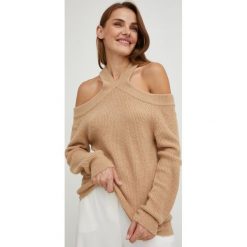 Answear Lab sweter z wełną damski kolor brązowy. Brązowe swetry Answear Lab, l, bez wzorów, z dzianiny, bez ramiączek. Za 179.99 zł.