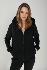 BLUZA NICOLE CZARNA XS - Flawless. Czarne bluzy Flawless, s, bez wzorów, z bawełny, bez ramiączek, z kapturem. Za 397.00 zł.
