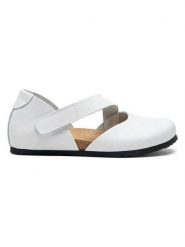 Comfortfusse Skórzane baleriny w kolorze białym rozmiar: 40. Białe baleriny Comfortfüße, bez wzorów, z materiału, bez obcasa, bez zapięcia. Za 260.99 zł.