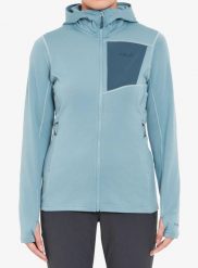 Bluza rozpinana damska Rab Superflux Hoody. Niebieskie bluzy RAB, xs, bez wzorów, z materiału, bez ramiączek, z kapturem. Za 384.99 zł.