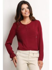 Awama Bluzka w kolorze bordowym rozmiar: XL. Czerwone bluzki Awama, xl, bez wzorów, bez kołnierzyka, bez ramiączek. Za 30.78 zł.