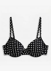 Biustonosz bikini z fiszbinami. Czarne bikini bonprix, bez wzorów. Za 99.99 zł.