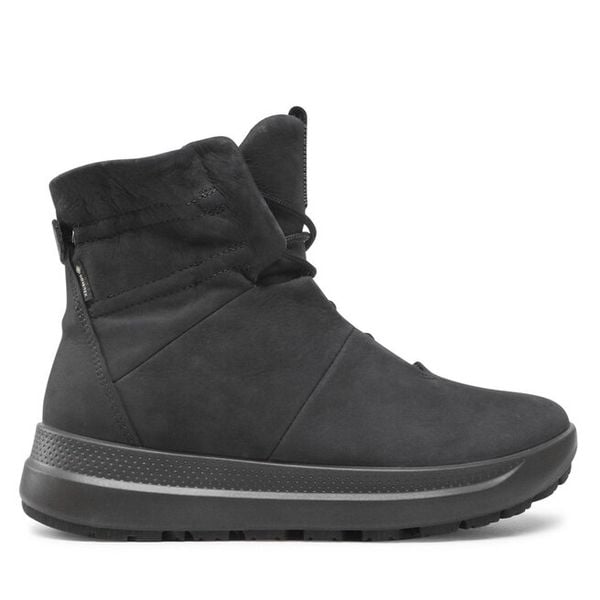 Trzewiki ECCO. Czarne botki ECCO, bez wzorów, bez obcasa, na płaskiej podeszwie, bez zapięcia. Za 629.99 zł.